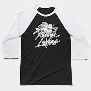 Palm Lakes Logo. White With Distressed Look. Baseball T-Shirt